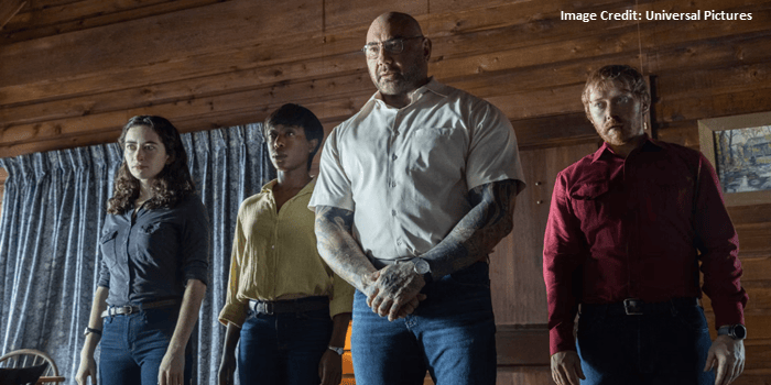 Leonard, Redmond, Sabrina, and Adriane - Knock at the Cabin 2023 - Universal Pictures